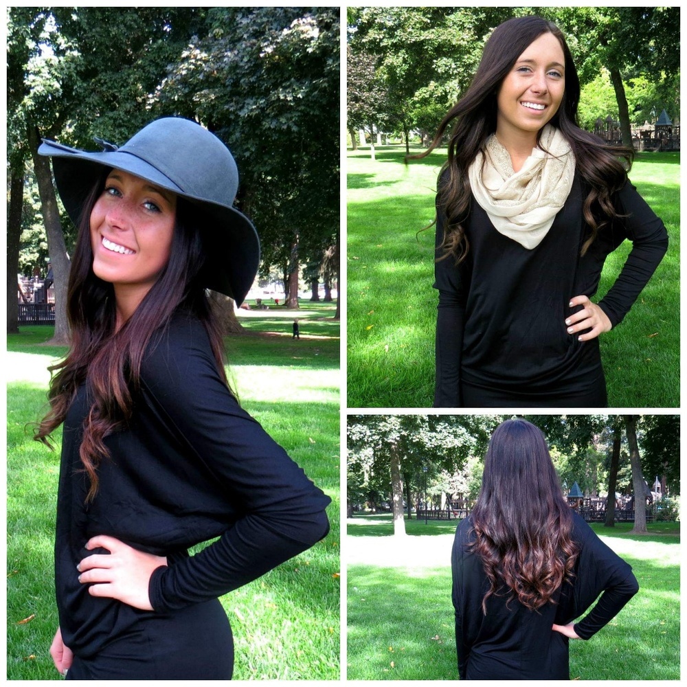 Black long sleeve dolman top